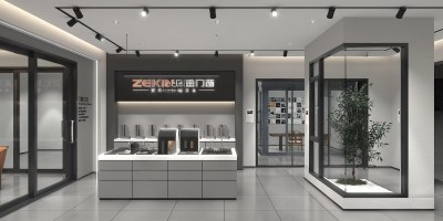 现代门窗专卖店3D模型下载